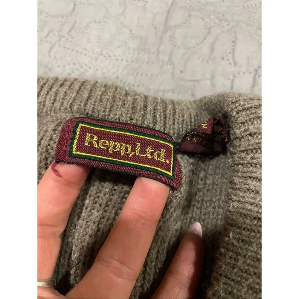 Repp, Ltd. Men’s Large Vintage Sweater Tan Striped
